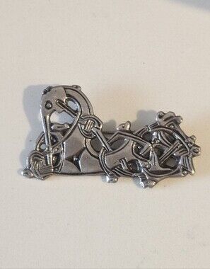 Antique 830 Silver Oseberg Brooch Norse Viking Jewelry Brooch